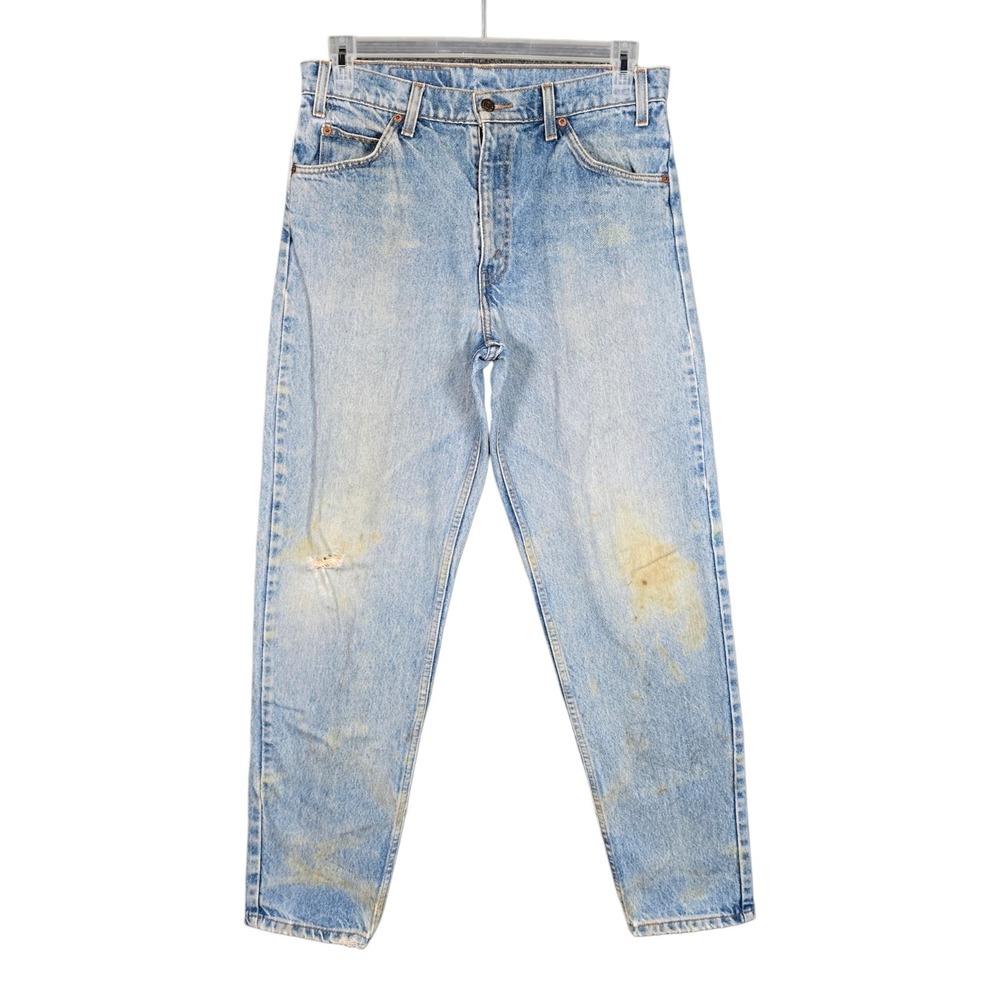 Vintage Levi's 550 Jeans Men's 32x32 Orange Tab Light Wash Blue Denim Distressed
